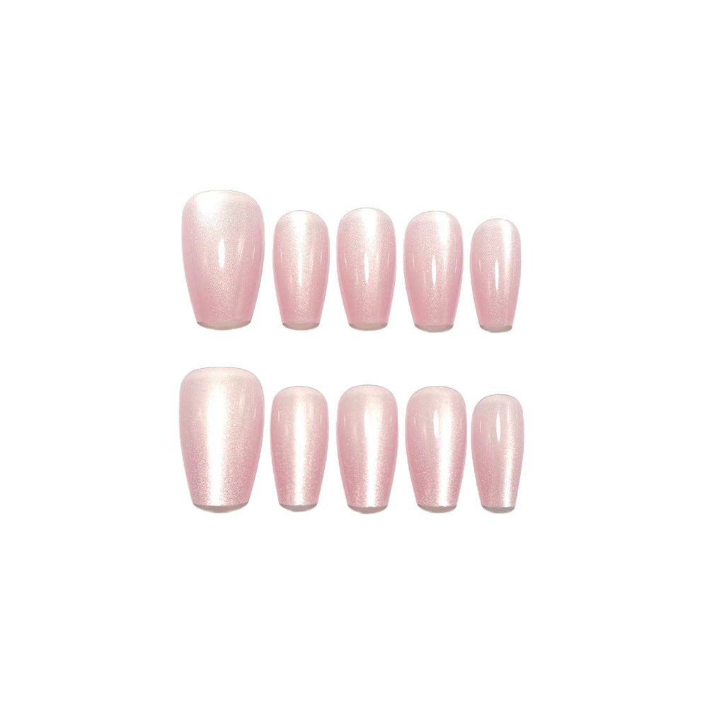Shiny artificial nails with soft pink effect Kalsten