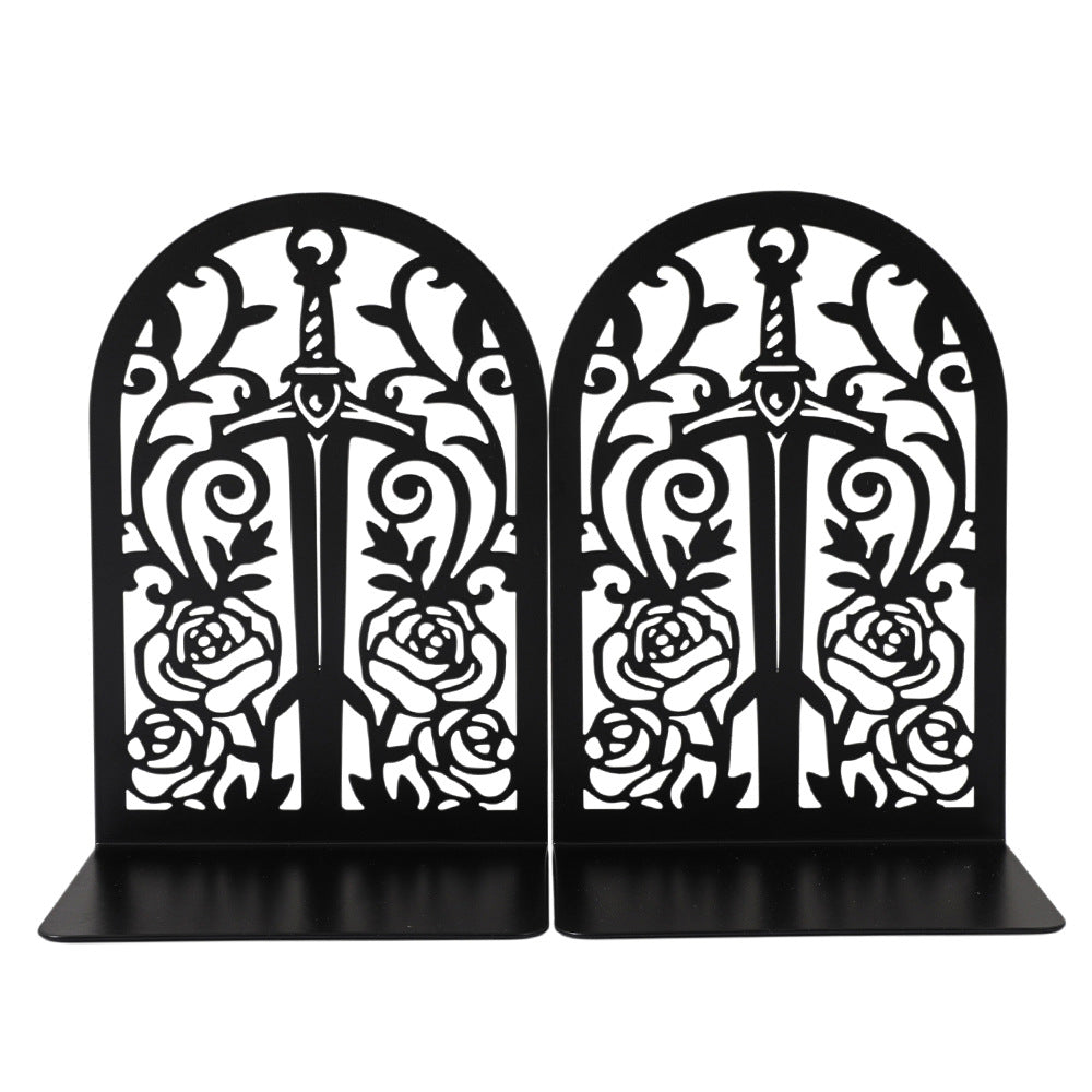 Elegant Floral Metal Bookends