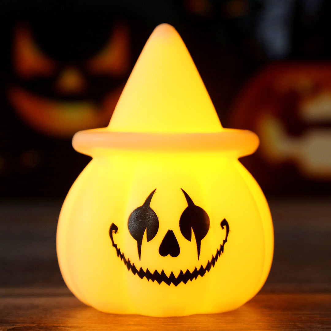 Halloween LED Pumpkin Mood Light with Witch Hat
