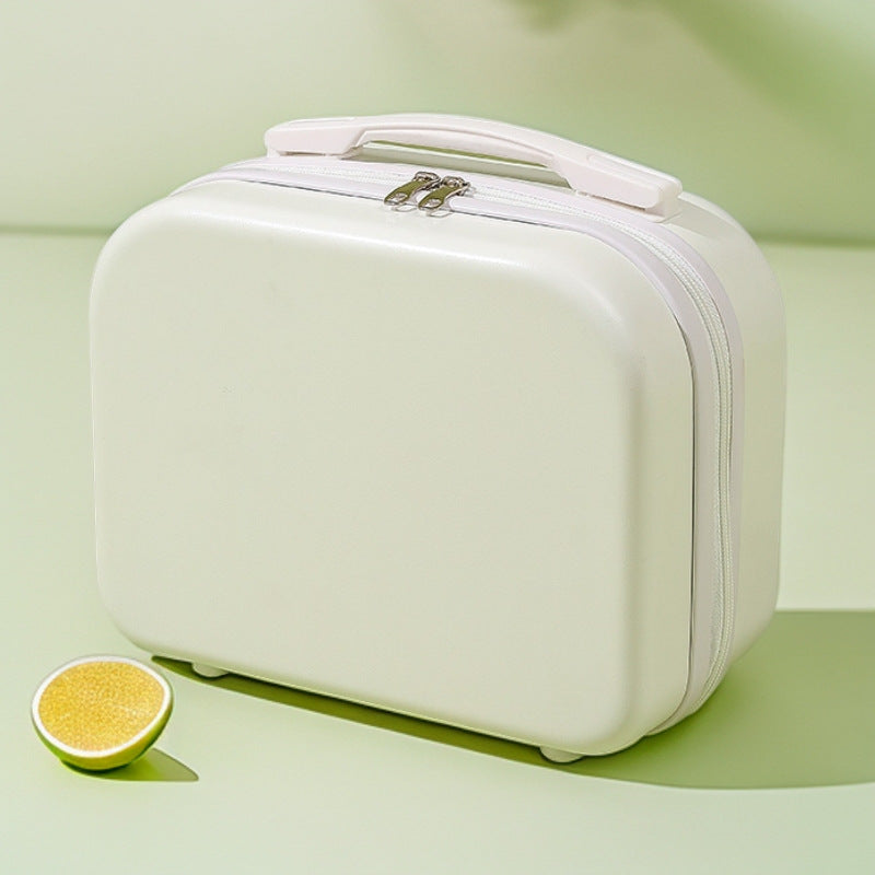 hard-shell travel vanity case with molded handle and double-zip closure Kalsten