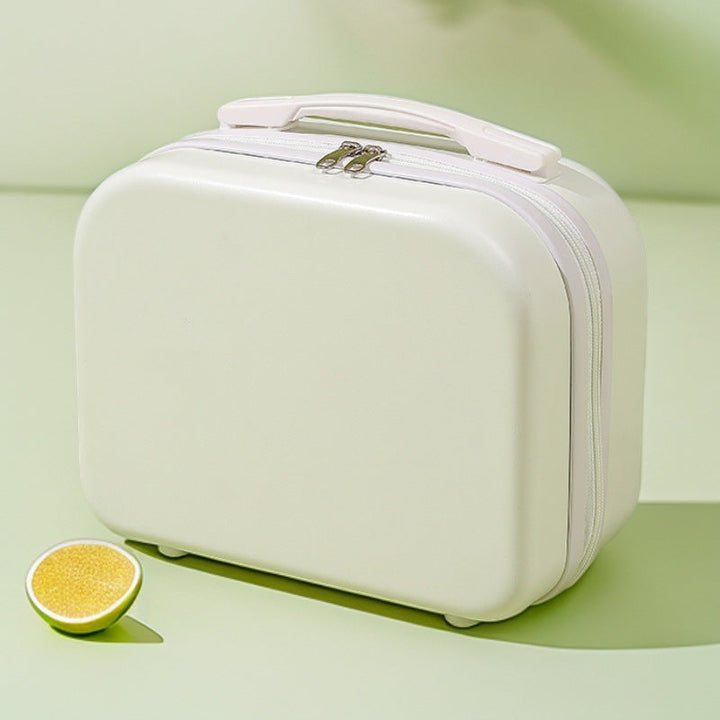 hard-shell travel vanity case with molded handle and double-zip closure Kalsten