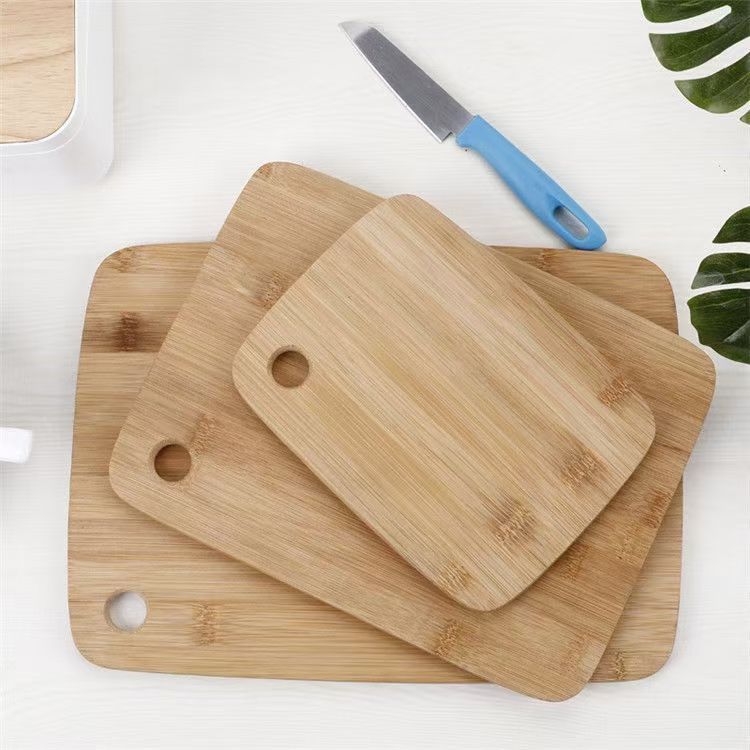 Bamboo Cutting Board Set Small Medium Large With Hanging Hole Reversible Knife-Friendly Surface