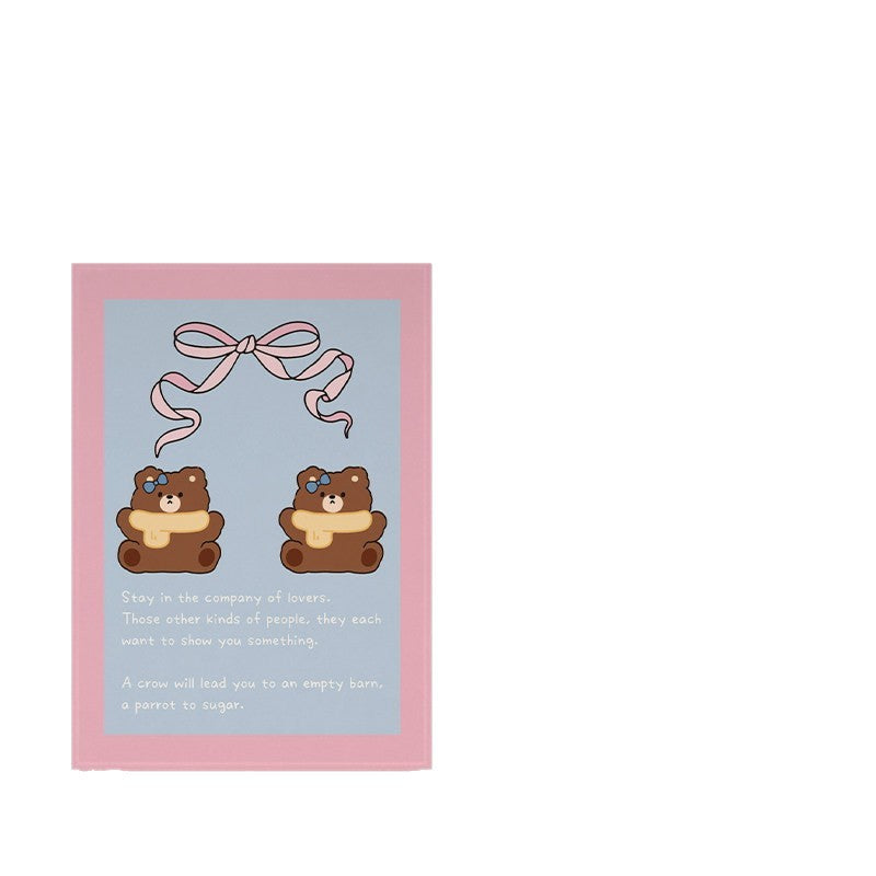 Pastel Cartoon Nursery Wall Art Print Poster with Cute Bear & Gift Illustration