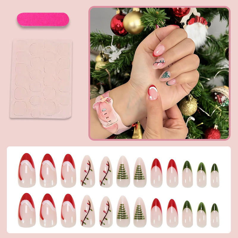 Artificial nail set with elegant Christmas motifs Kalsten