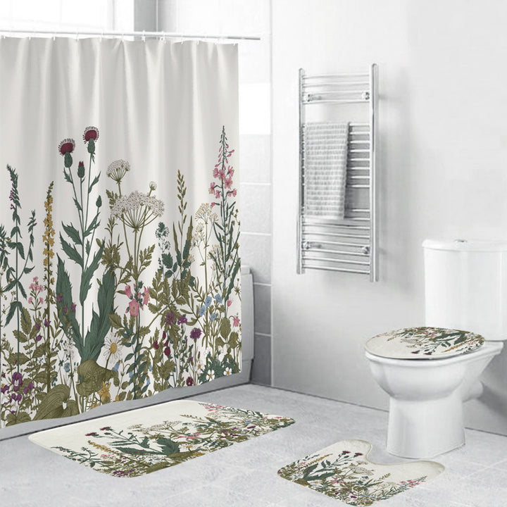 Leafy Botanical Themed Bathroom Ensemble Kalsten