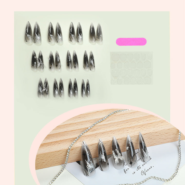 Artistic Short Press-On Nail Set with Floral and Graphic Designs kalsten