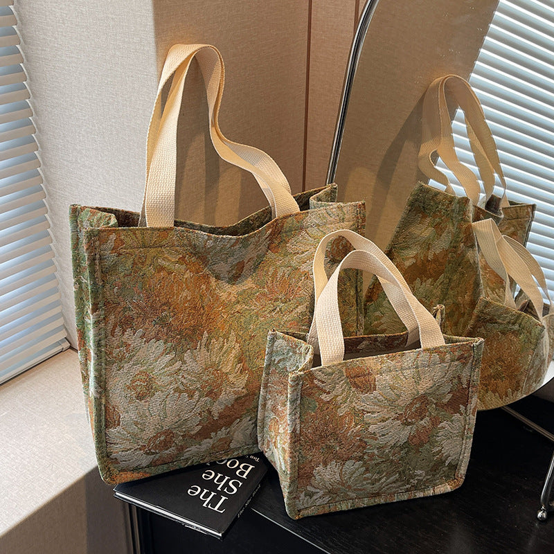 Floral Patterned Artisan Tote Bag
