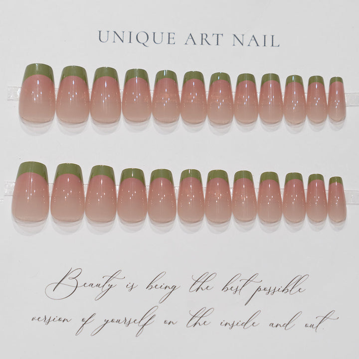 Natural French Tip Acrylic Nail Set