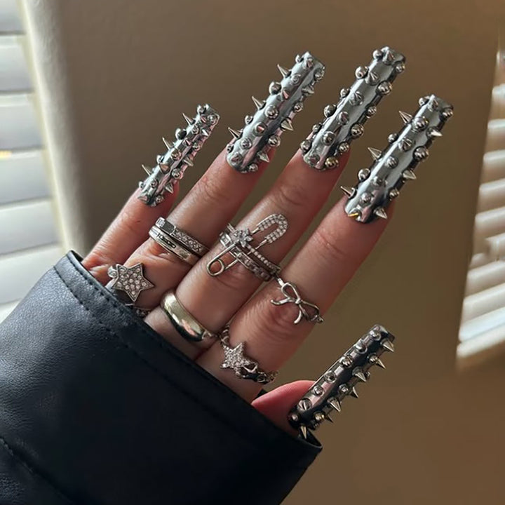 Artistic Spiked Press-On Nails Kalsten