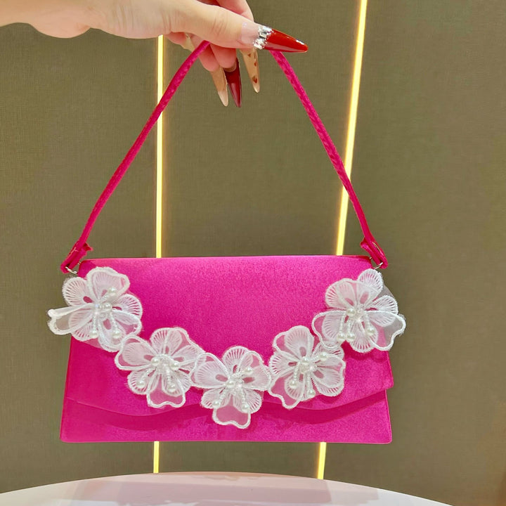 Floral-Accented Evening Handbag