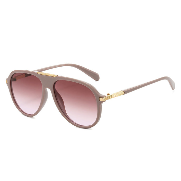 Oversized Aviator Sunglasses with Metallic Accents Kalsten