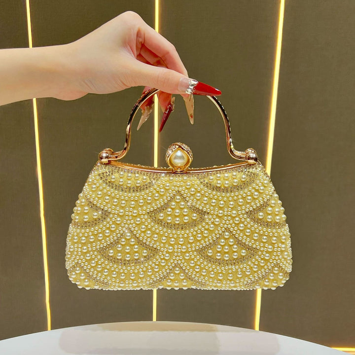 Vintage Pearl-Embellished Handbag