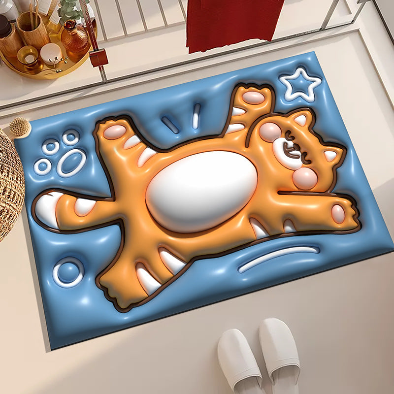 Floral Pattern Bath Mat for Bathroom