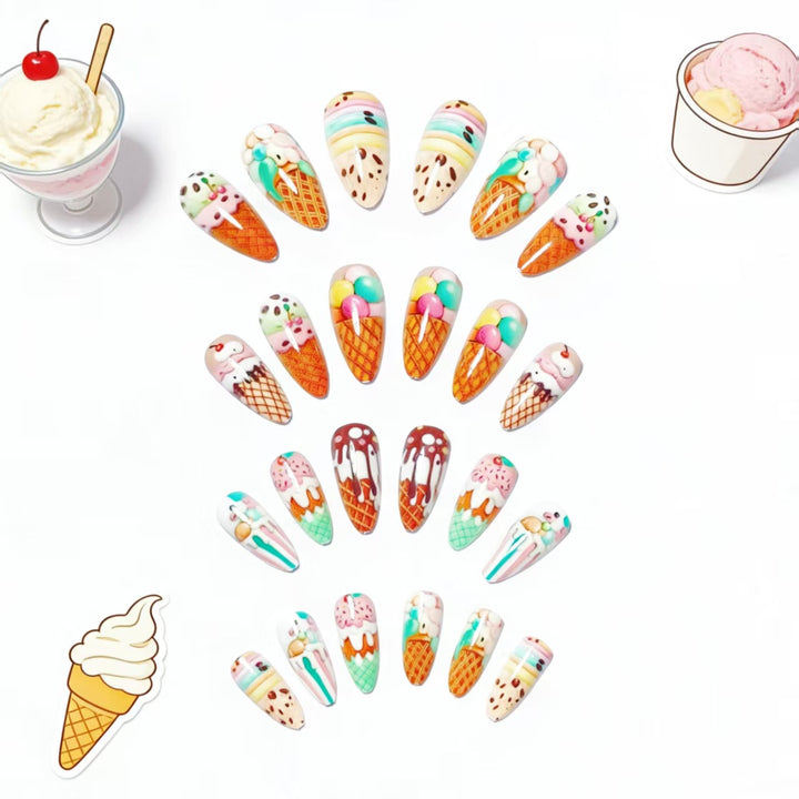 Creative Art Nails with Ice Cream Design Kalsten