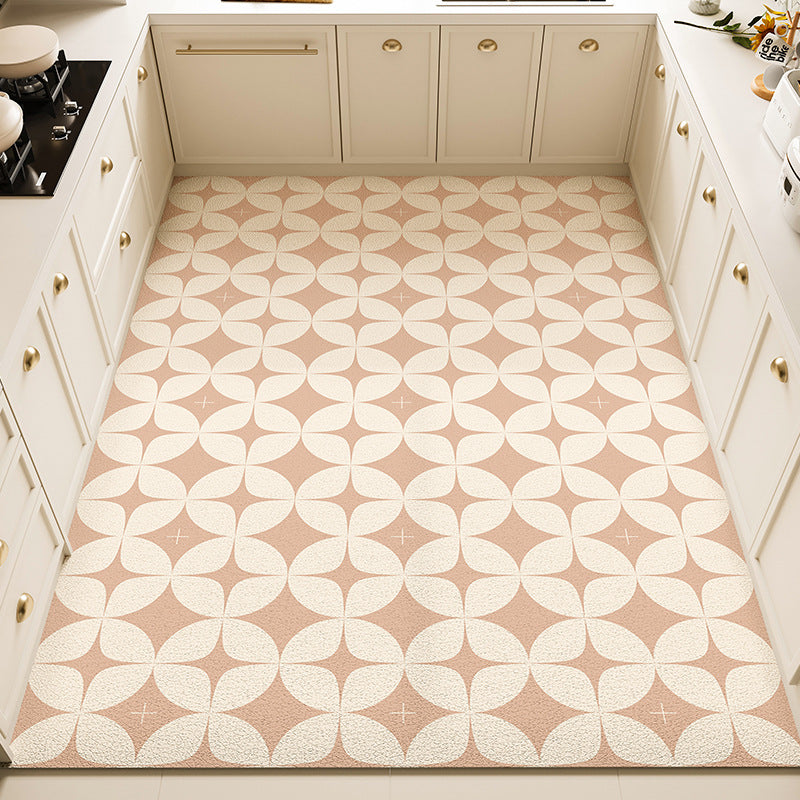 Floral Pattern Kitchen Rug