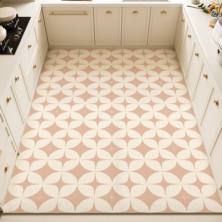 Floral Pattern Kitchen Rug