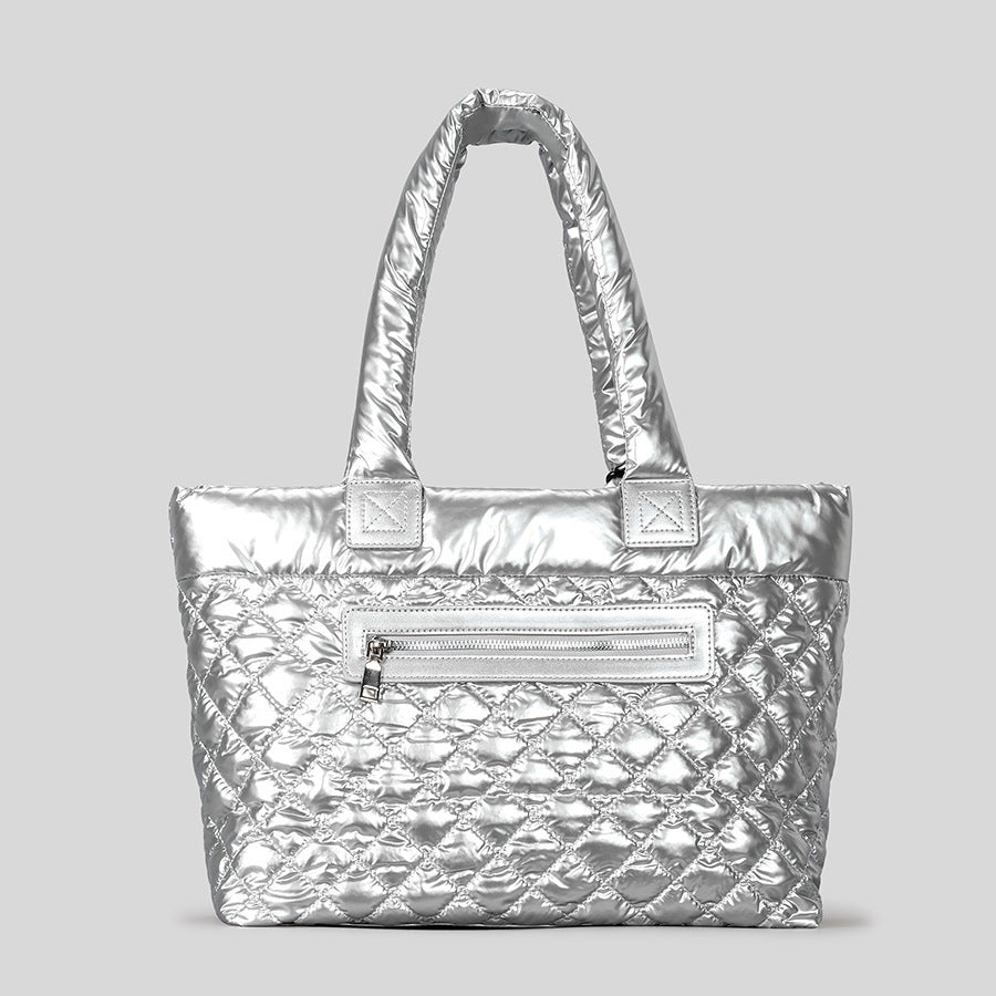 Quilted Nylon Tote Bag