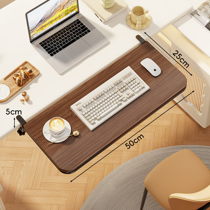 Clamp-On Adjustable Under-Desk Extension Work Surface