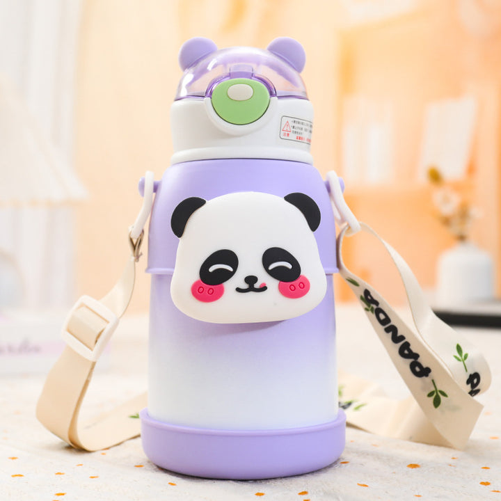 Ergonomic Water Bottle with Cool Animal Design and Carry Strap Kalsten