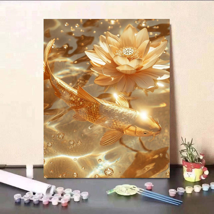 DIY Koi Fish and Water Lily Painting Kit Kalsten
