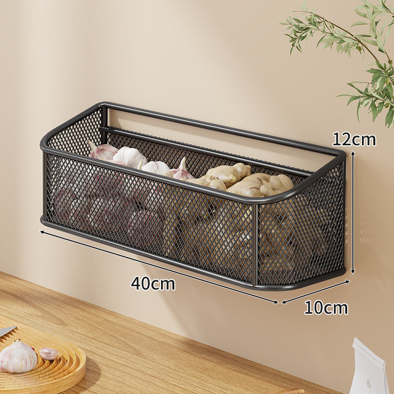 Wall-Mounted Ventilated Metal Mesh Kitchen Produce Basket