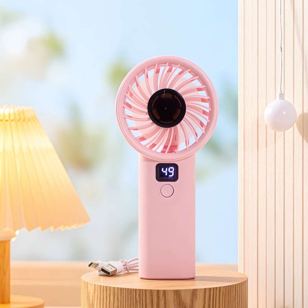 Ladies portable mini fan with digital speed display Kalsten
