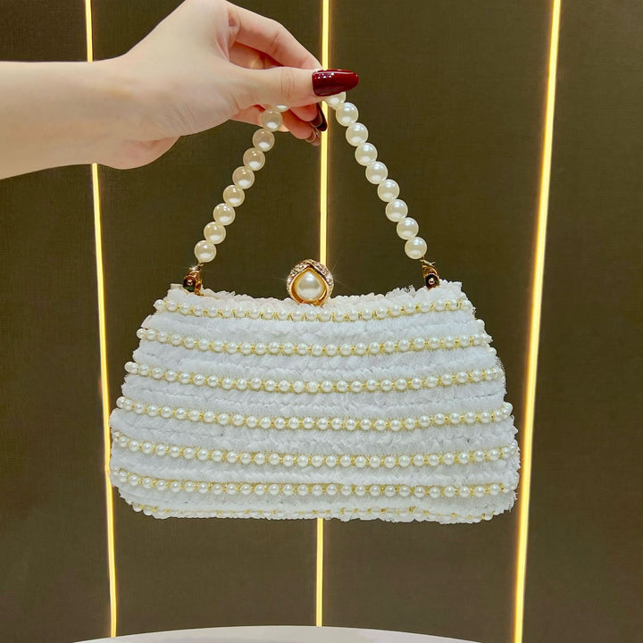 Elegant Pearl-Embellished Handbag