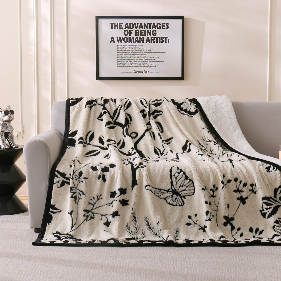 Chic Floral Pattern Throw Blanket Kalsten