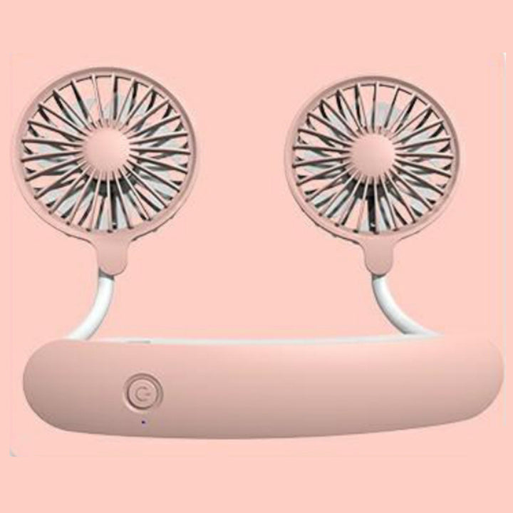 Unisex nano portable double neck fan with silent motor, adjustable fan heads, and rechargeable battery Kalsten