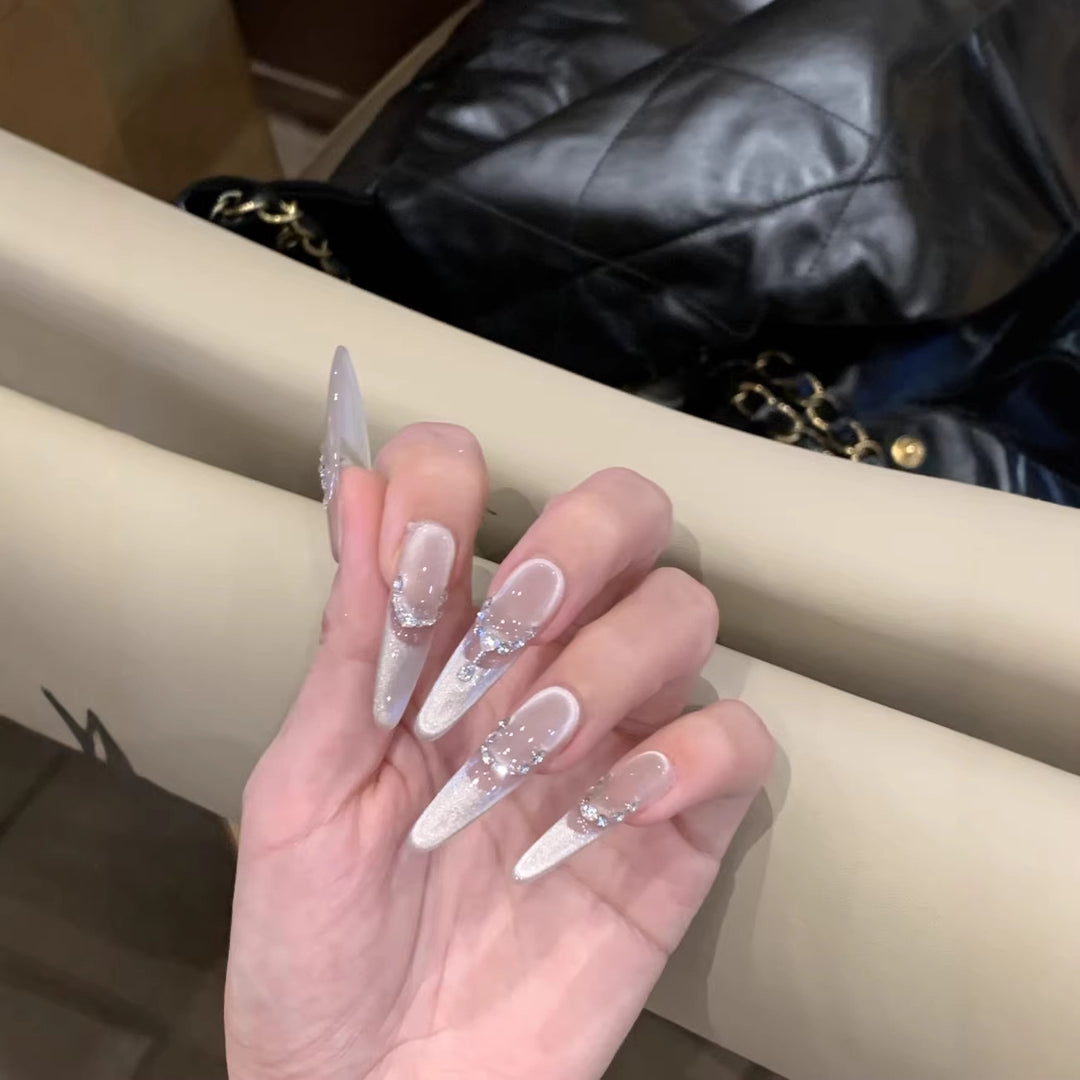 Elegant Long Stiletto Nail Art Extensions