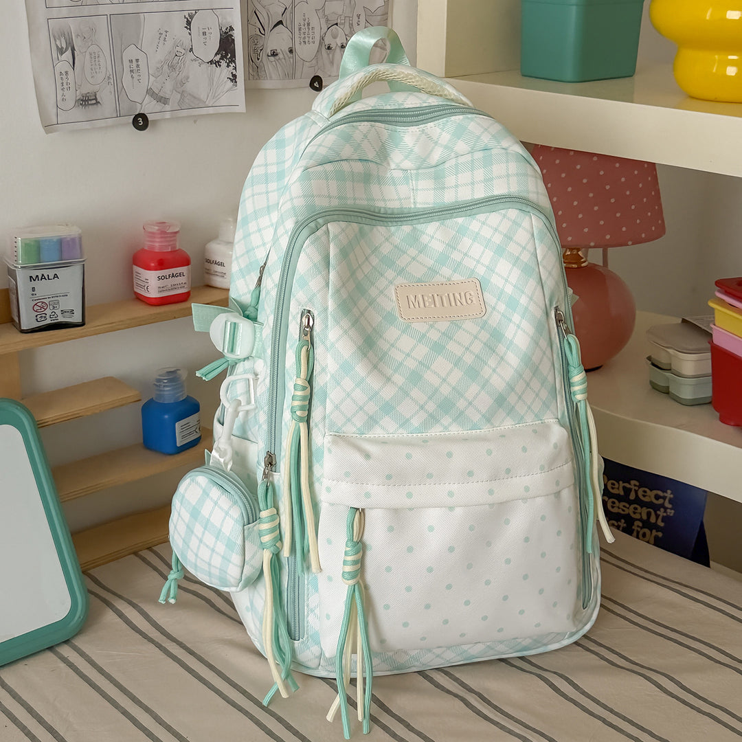 Stylish Checkerboard Patterned Backpack Kalsten
