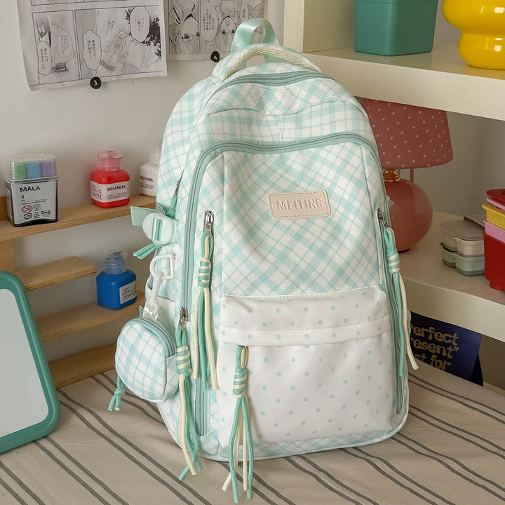 Stylish Checkerboard Patterned Backpack Kalsten