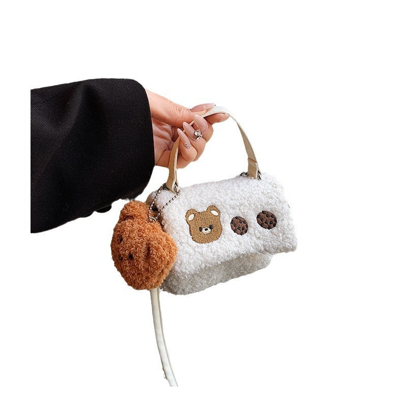 Plush Crossbody Bag with Cute Animal Design Kalsten