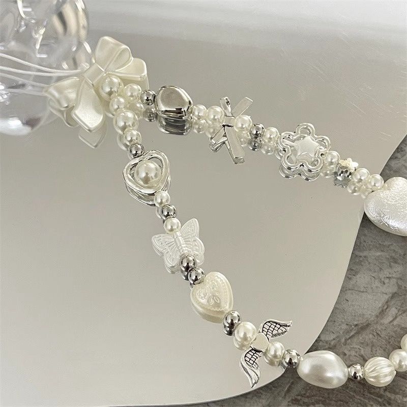 Heart and Butterfly Charm Beaded Bracelet Kalsten