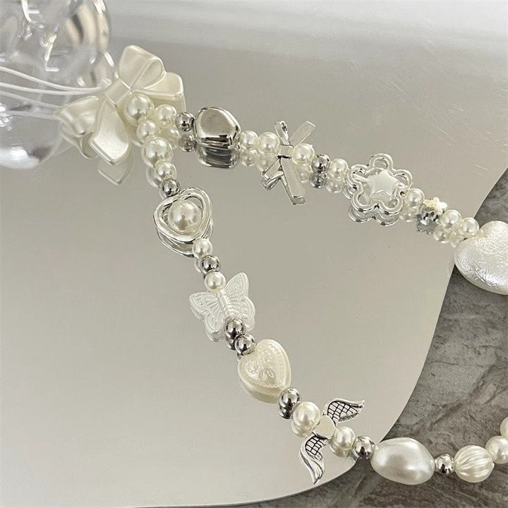 Heart and Butterfly Charm Beaded Bracelet Kalsten