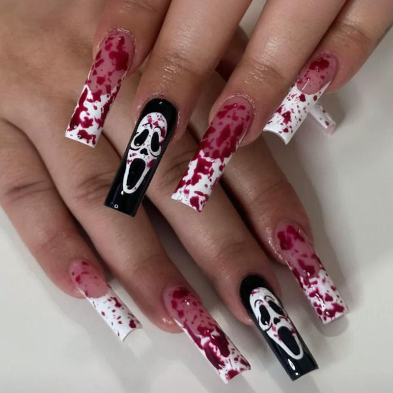 Halloween Fake Nail Set with Exciting Bloody Designs and Creepy Motifs Kalsten