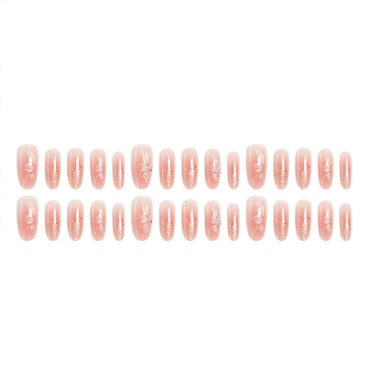 Acrylic nail set with filigree flower and glitter elements Kalsten
