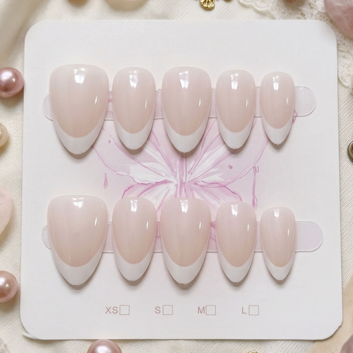 Premium French Tip Press-On Nail Set