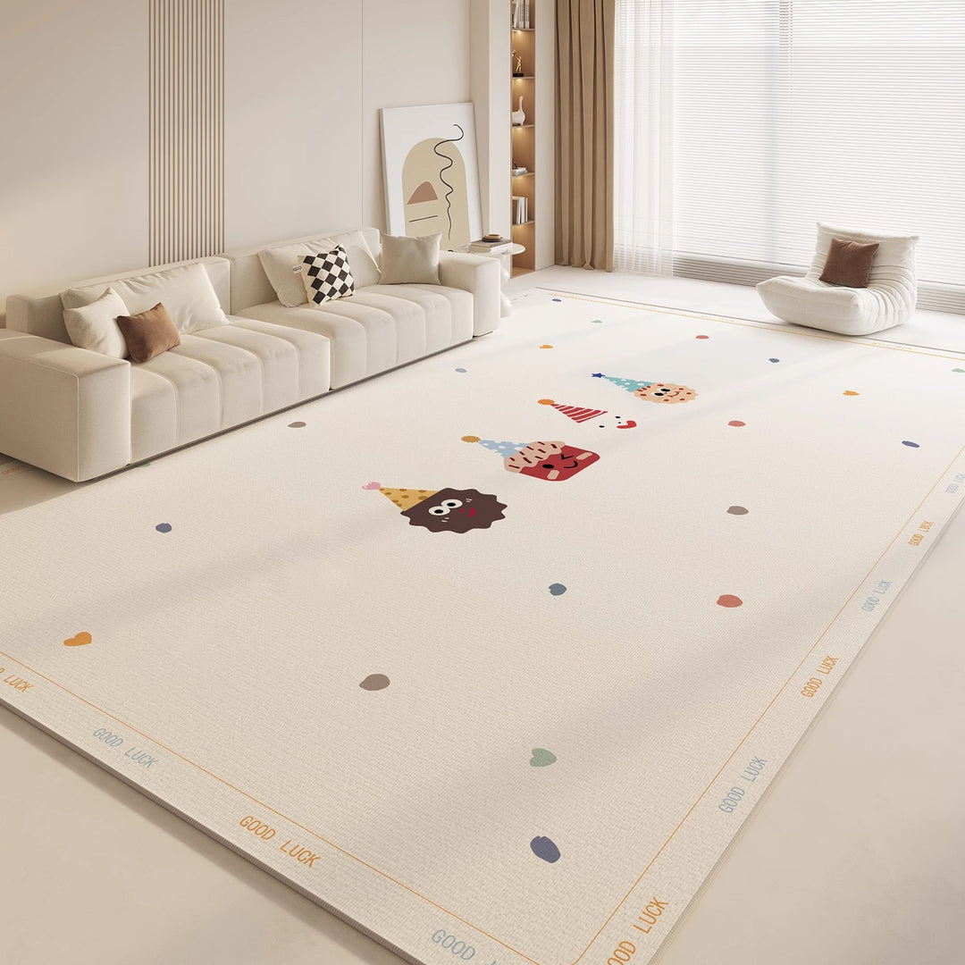 Cartoon-Themed Plush Area Rug for Living Room