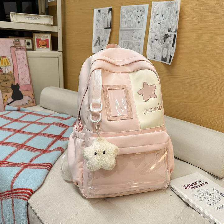 Cozy Plush Star-Embellished Backpack Kalsten