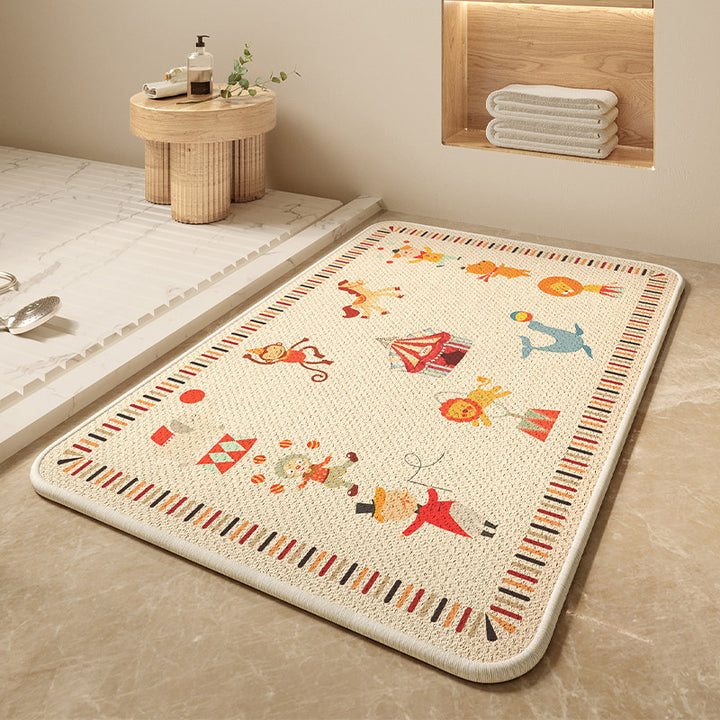 Cartoon Dog-Themed Bath Mat Kalsten
