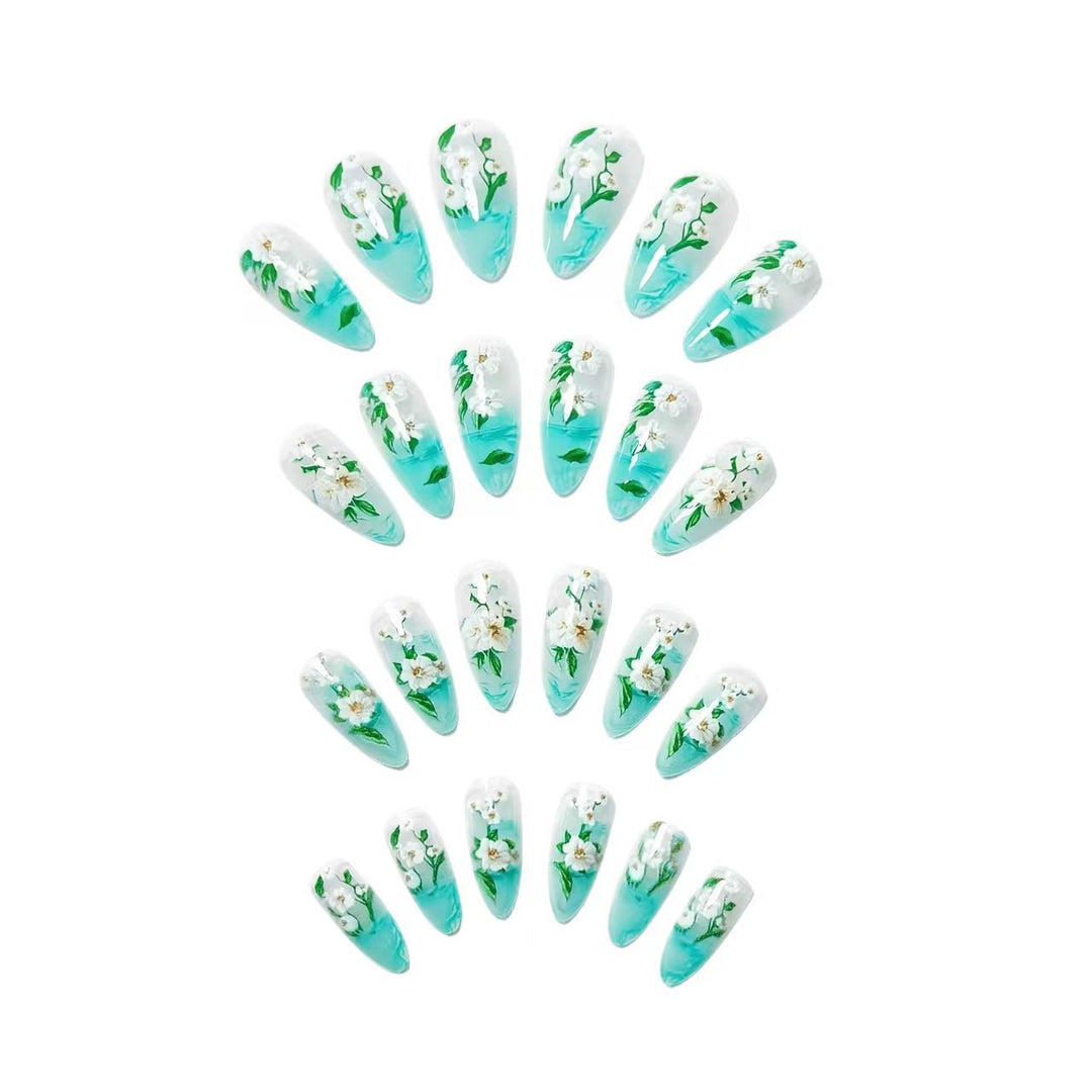 Floral Elegant Acrylic Nail Art Kalsten
