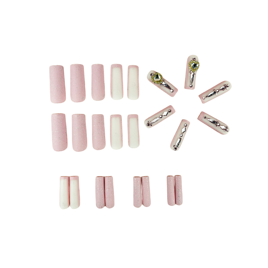 Glamorous Rhinestone-Embellished Nail Extensions Kalsten