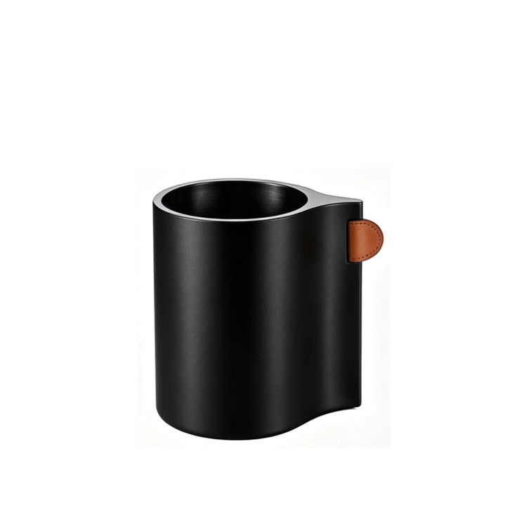 Stainless Steel Coffee Cup with Leather Handle