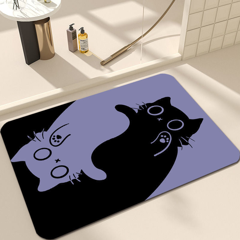 Cute Cat Design Bath Mat Kalsten
