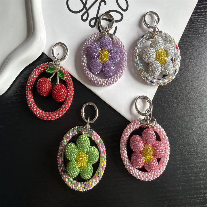 Cherry Themed Rhinestone Keychain Kalsten