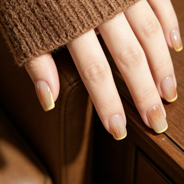 Ombre French Tip Acrylic Nail Set Kalsten