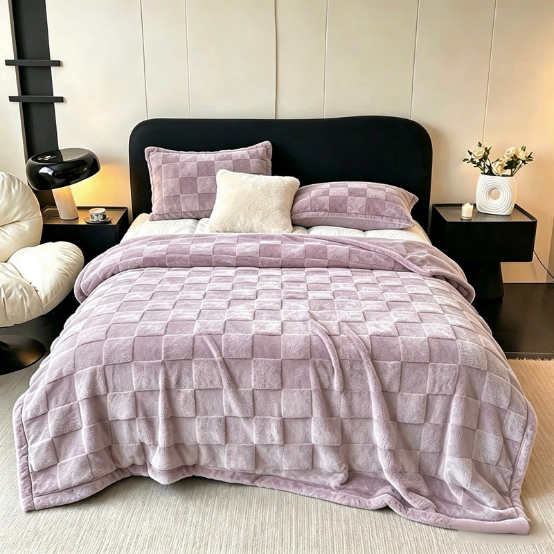 Textured Patchwork Fleece Blanket Kalsten
