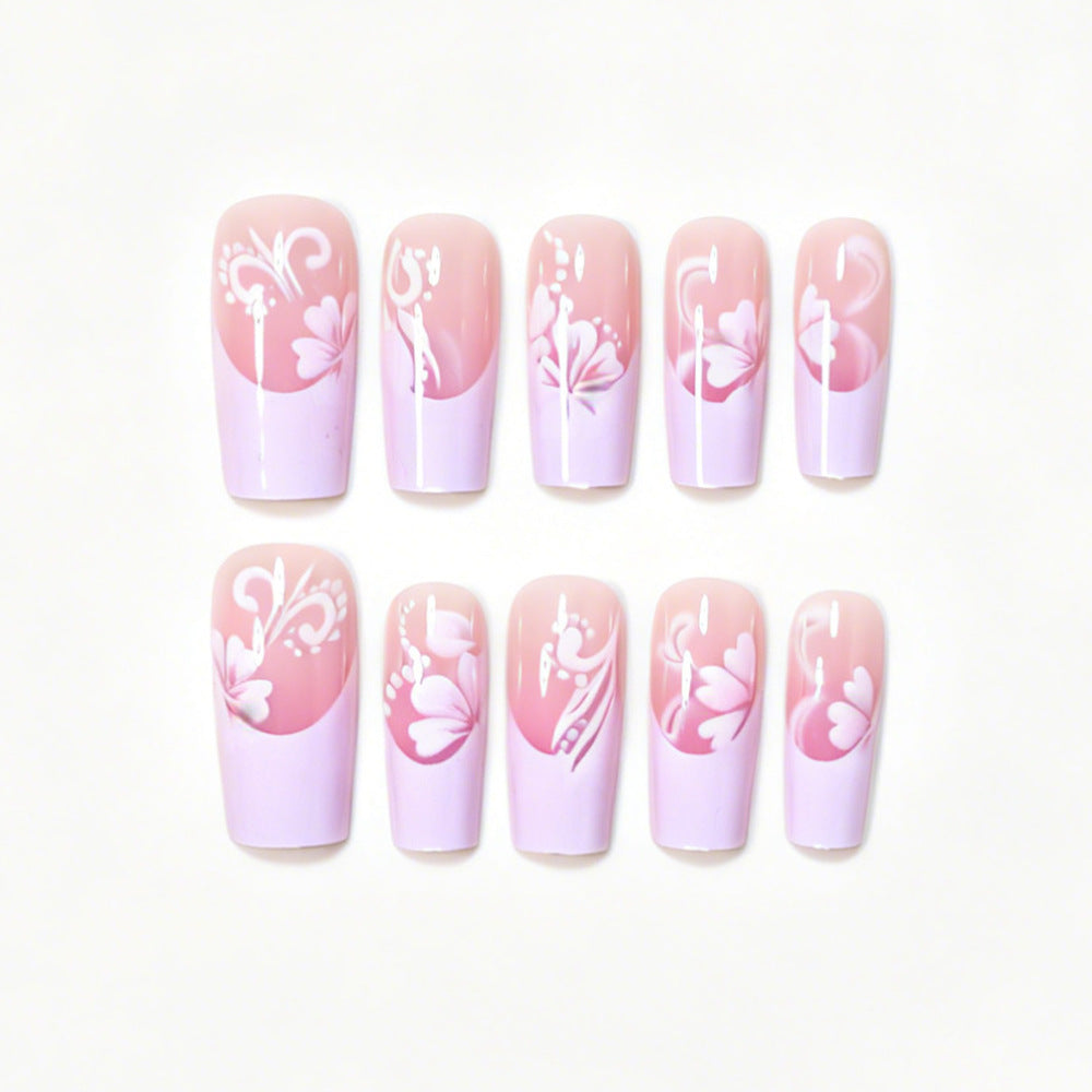 Floral Accent Press-On Nail Art Set Kalsten