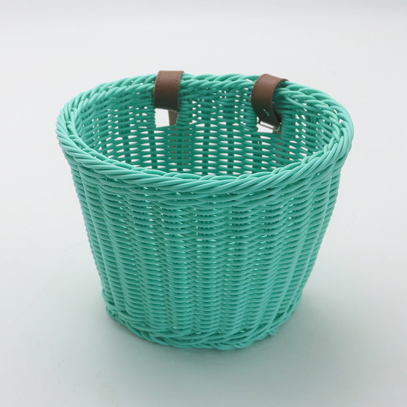 Decorative Woven Storage Basket with Leather Handles Kalsten